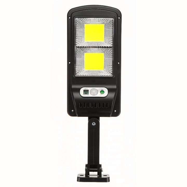 Lampa solara, Lampa stradala solara, Cu telecomanda, 36 cm x 11.5 108 cob led, 2592 lumeni, 21.6 w - echivalent 172 bec incadescent, Ip65, Senzor de miscare, Lumina, 2 grile, Rece, Rezistent intemperii, Alb