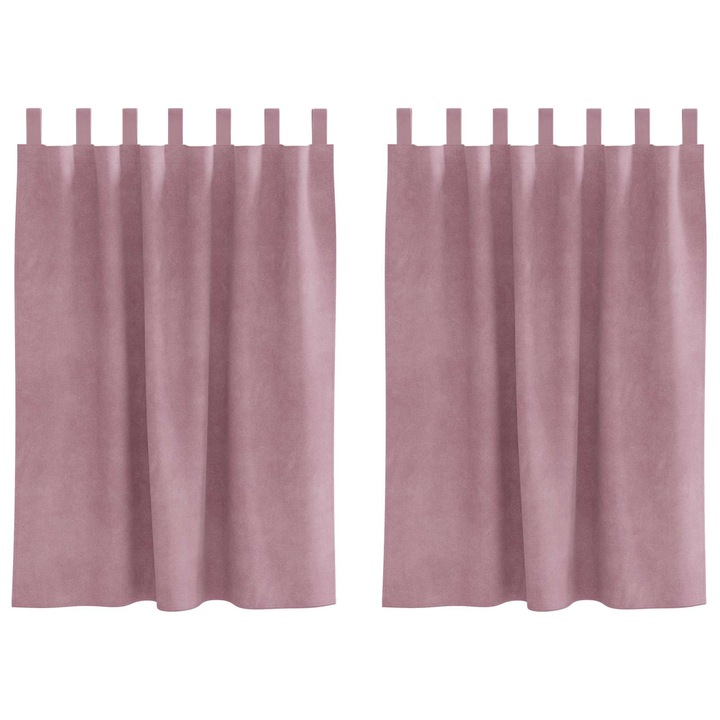 Perdele opace 2 pcs vidaXL, Roz inchis 140 x 140 cm Catifea
