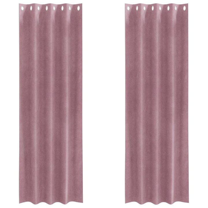 Perdele opace 2 pcs vidaXL, Roz inchis 140 x 225 cm Catifea