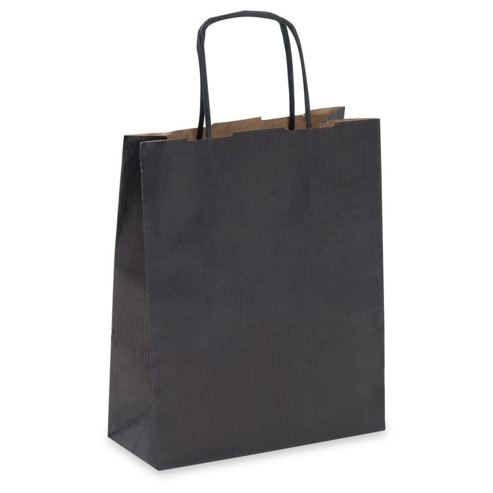 Punga de cadou din hartie, Neopak, Material Hartie, Orice ocazie, Dimensiuni 180 mm x 80 mm x 225 mm, Culoare Negru