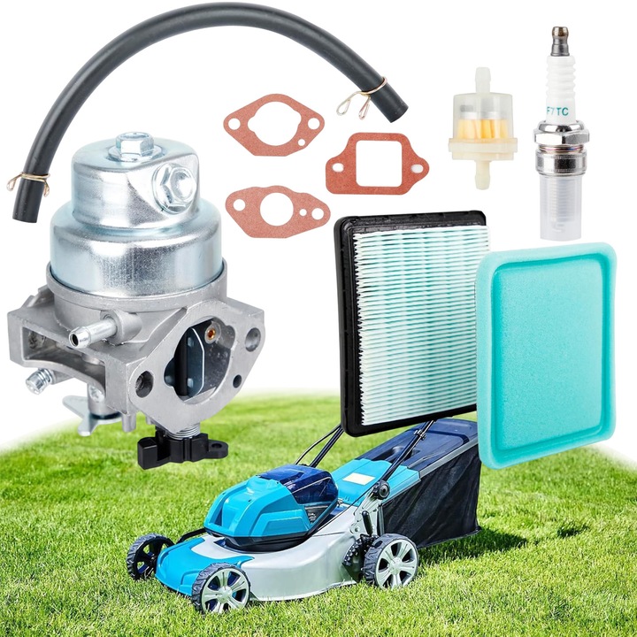 Kit reglare carburator filtru de aer pentru Honda GCV160A, Bedee®, cu Carburator+Filtru de aer+Bujie+Filtru de combustibil+Conducta de combustibil+Garnitura *3+Bumbac pentru filtru de aer, pentru Honda GCV135 GCV16 GC135 GC160/OEM#:16100-Z0L-013