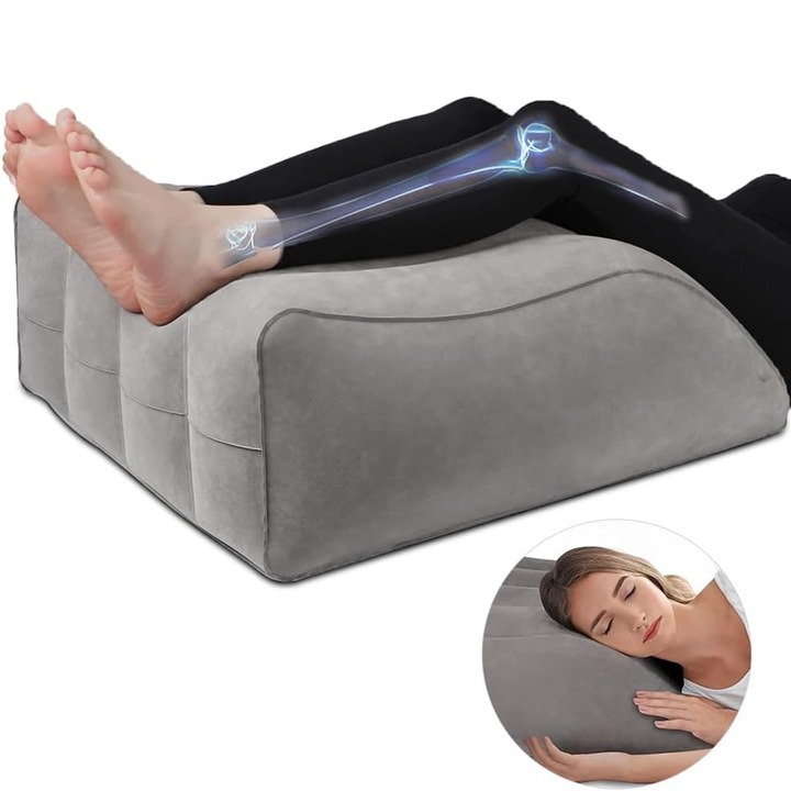 Perna Ortopedica, Bedee®, Perna gonflabila multifunctionala, Circulatie Sanguina Optimizata Si Reducerea Presiunii Lombare, Design Ergonomic Pentru Confort Maxim, Sprijinul Si Ridicarea Picioarelor