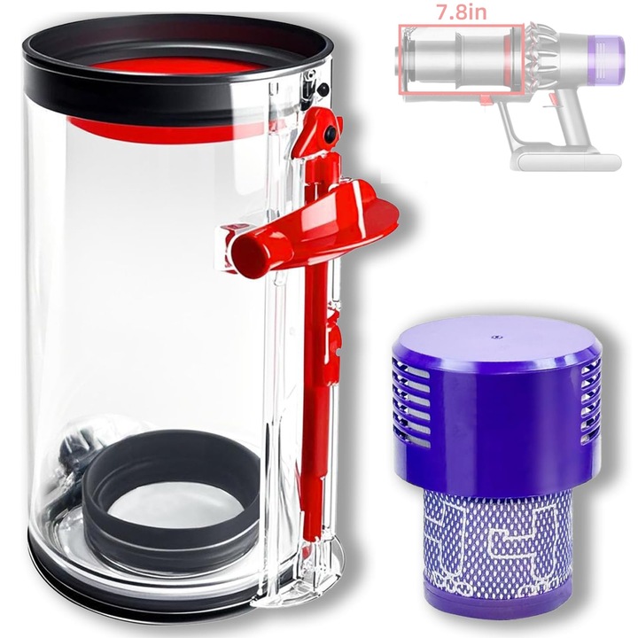 Container de praf pentru aspirator, Bedee, cu Filtru pentru Aspirator, pentru aspiratoare Dyson V11 V15 SV14 SV15 SV22,970050-01,965443-01