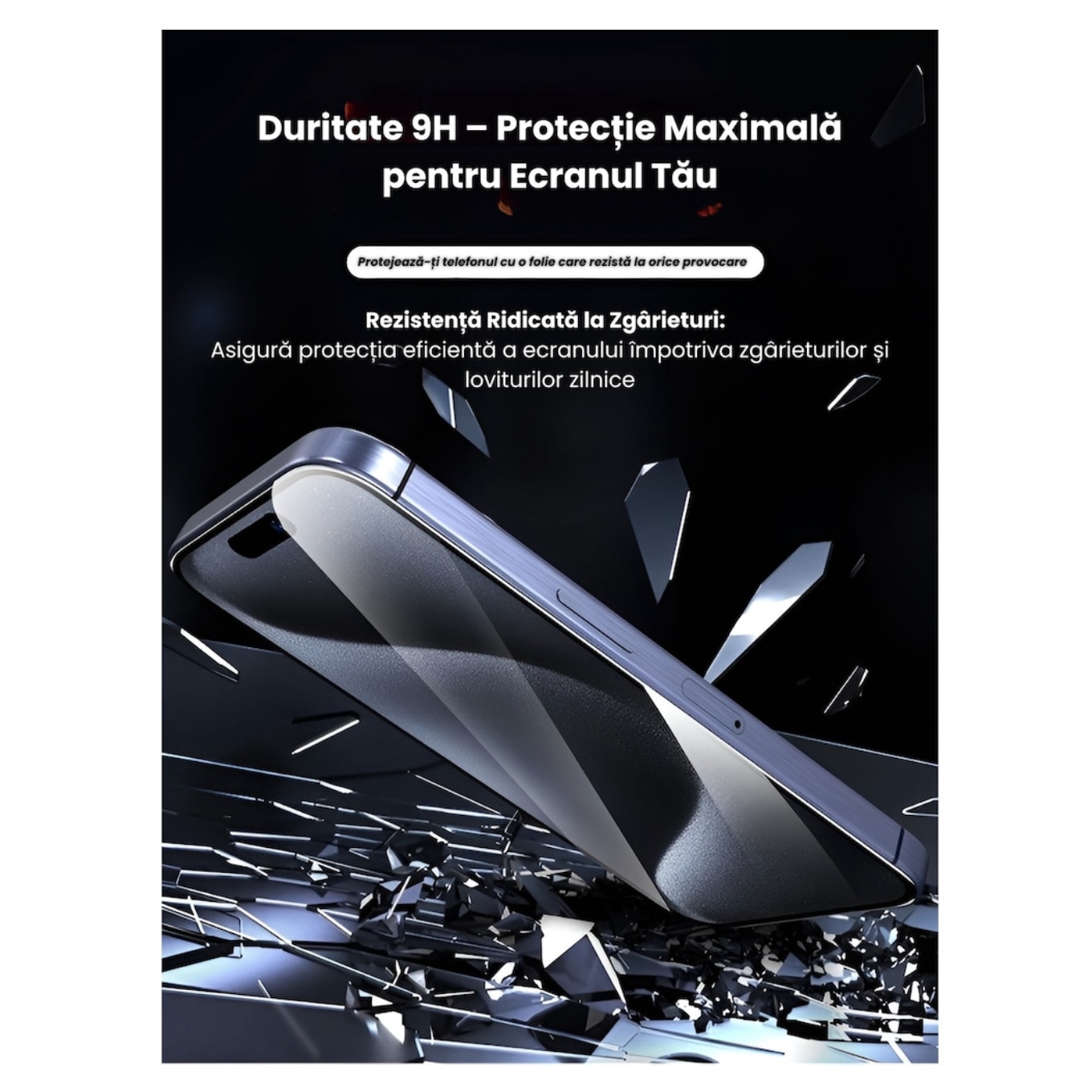 Folie Sticla Securizata, Compatibil cu iPhone 17 Pro, Gorila X instalare usoara cu dispozitiv EASYAPP pentru indepartarea prafului, Anti-zgarieturi, Anti-amprenta, anti-explozie, Anti-soc, Anti-ulei, Anti-orbire