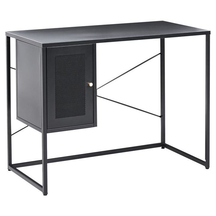 Birou pentru acasa Harjo Negru 100 cm 50 cm cu depozitare