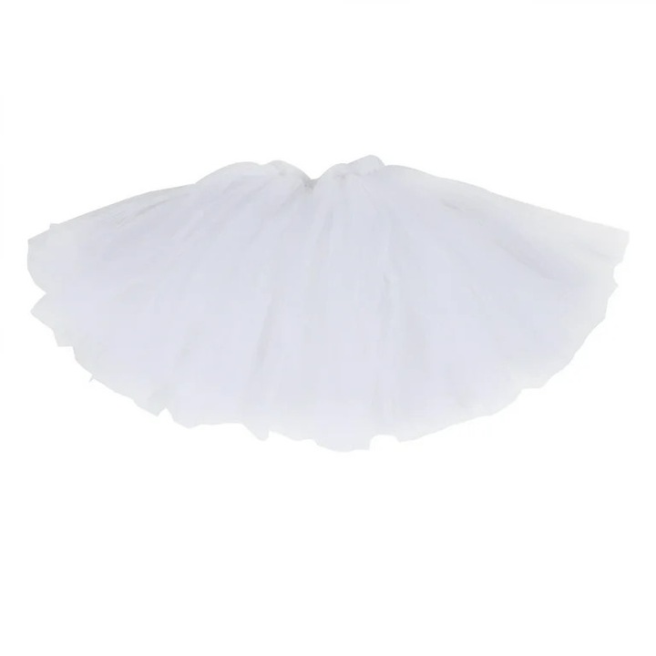 Fustă magică din tul „Fulgi de nea” – Eleganță albă pentru fetițe