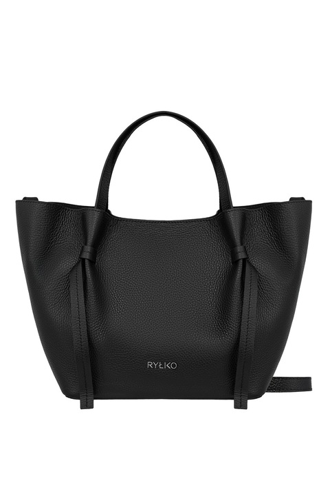 RYŁKO, Geanta shopper din piele cu etui interior cu fermoar, Negru