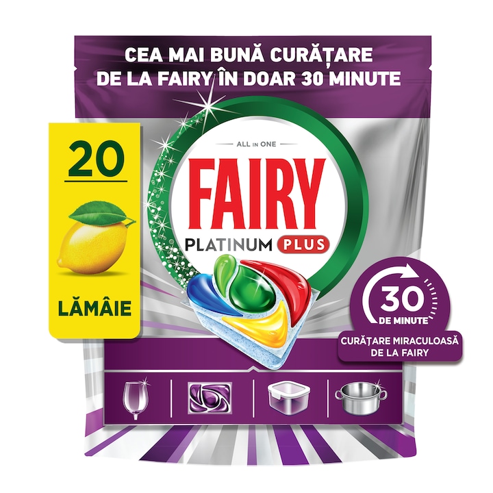 Капсули за съдомиялна Fairy Platinum Plus Miracle, 20 измивания