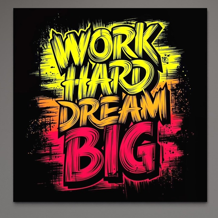 Tablou Canvas Premium, LuxCanva® Q1014, Drumul Ambitiei, 90 X 90 CM, Panza Bumbac 100% 400g/m2, Sasiu Lemn, Munca, Vis, Disciplina, Progres, Inspirational, Cariera, Business, Birou, Dormitor