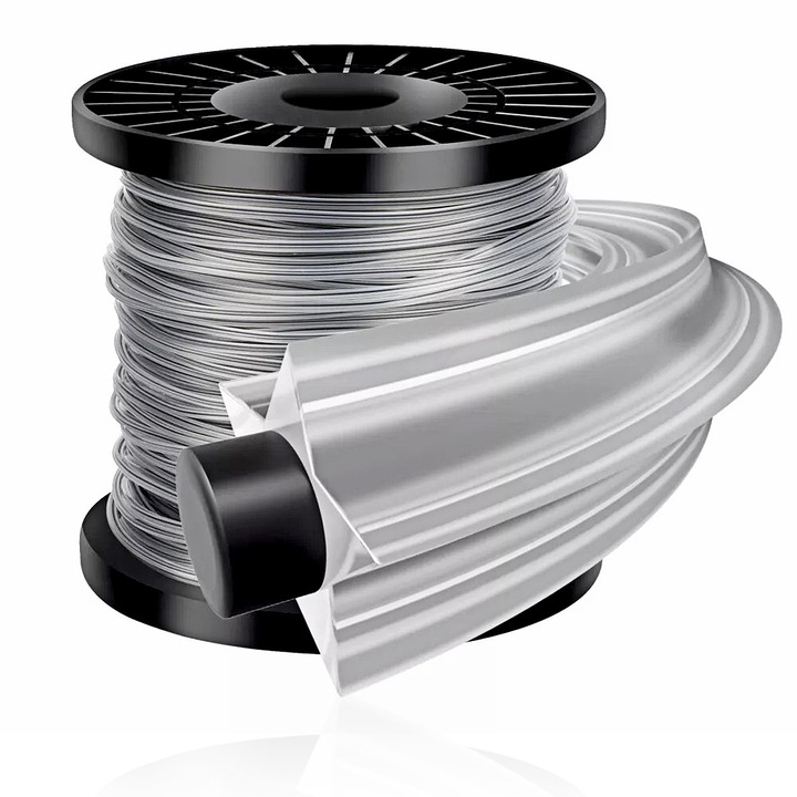 Fir pentru masina de tuns iarba, YOUKUKE®, profil rotund 2.4mm, Fir de tuns iarba cu miez dublu armat cu sarma, fir de tuns iarba, 5 laturi