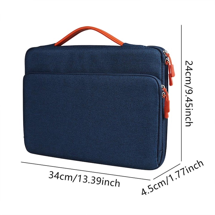Geanta portabila pentru laptop, 13-16 inch, potrivita pentru laptopuri si ultrabook-uri, impermeabila, compatibila cu Macbook Pro si Air, albastra