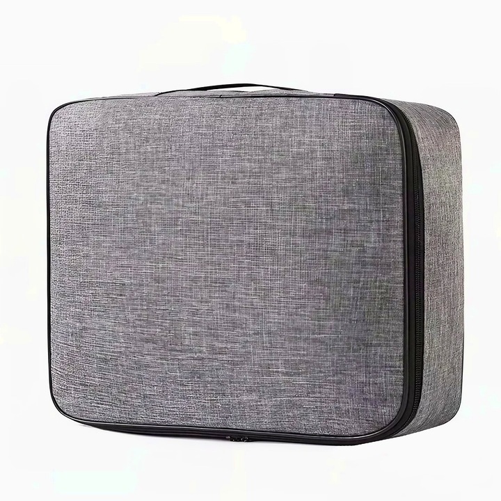 Geanta pentru Depozitare Acte si Documente, 1 Compartiment mare cu Curele Interioare, Impermeabila, 37 x 10.5 x 27 cm, organizare eficienta, economisire spatiu, Gri