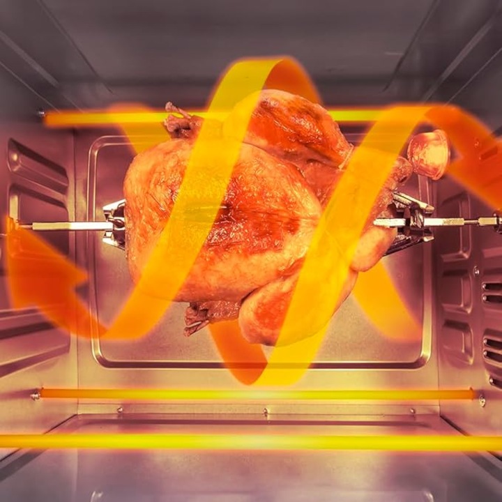 Мини електрическа фурна Cecotec Bake&Toast 3090 White Gyro, конвекция, шиш, 30 L, 5 режима, вътрешно осветление, бяла