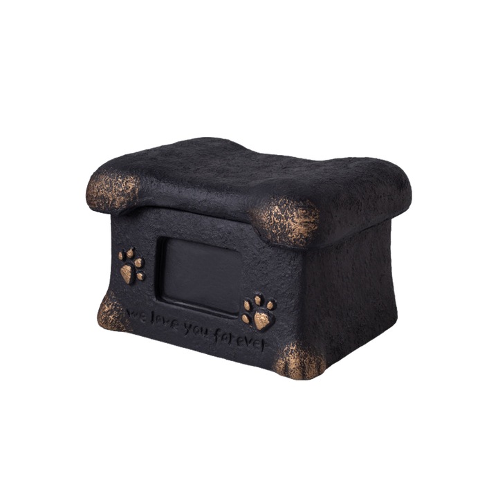 Urna de crematie mica, 18.5x14x11.5cm, neagra, set de pastrare a amintirilor