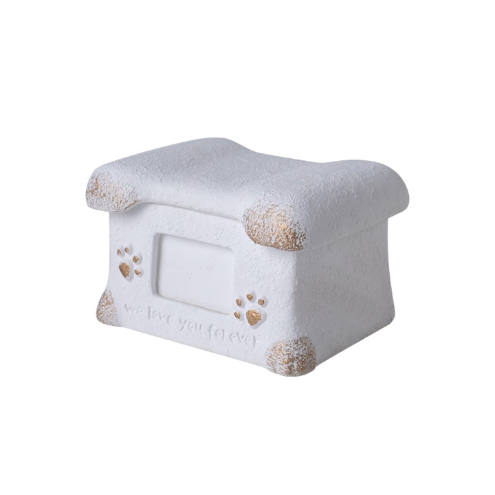 Urna de crema mica, 18.5x14x11.5cm, alb, set mini urne