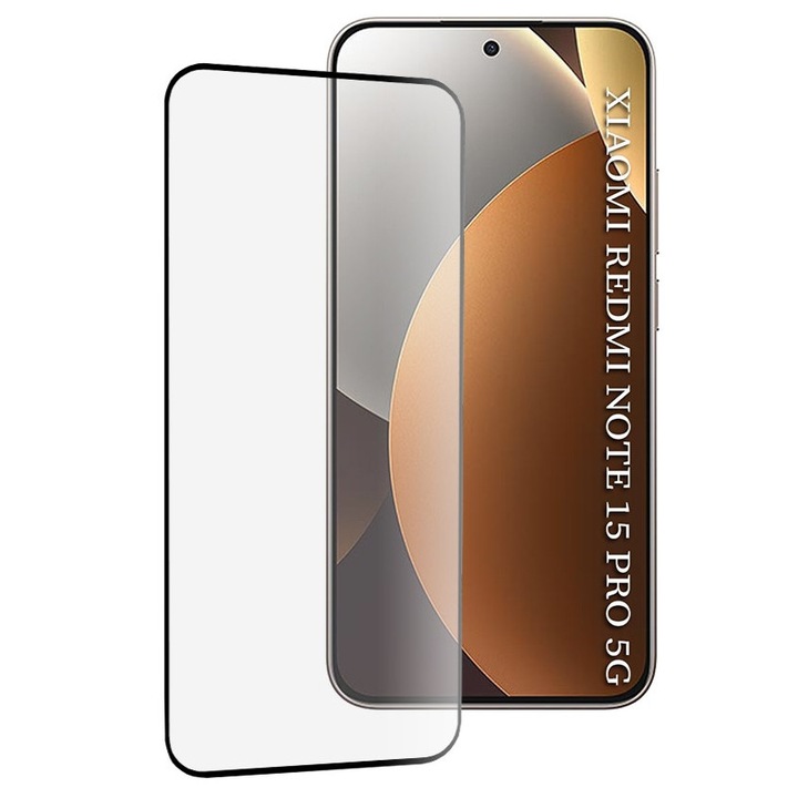 Стъклен протектор за Xiaomi Redmi Note 15 Pro 5G 111d Full Cover / Full Glue закалено стъкло - прозрачен