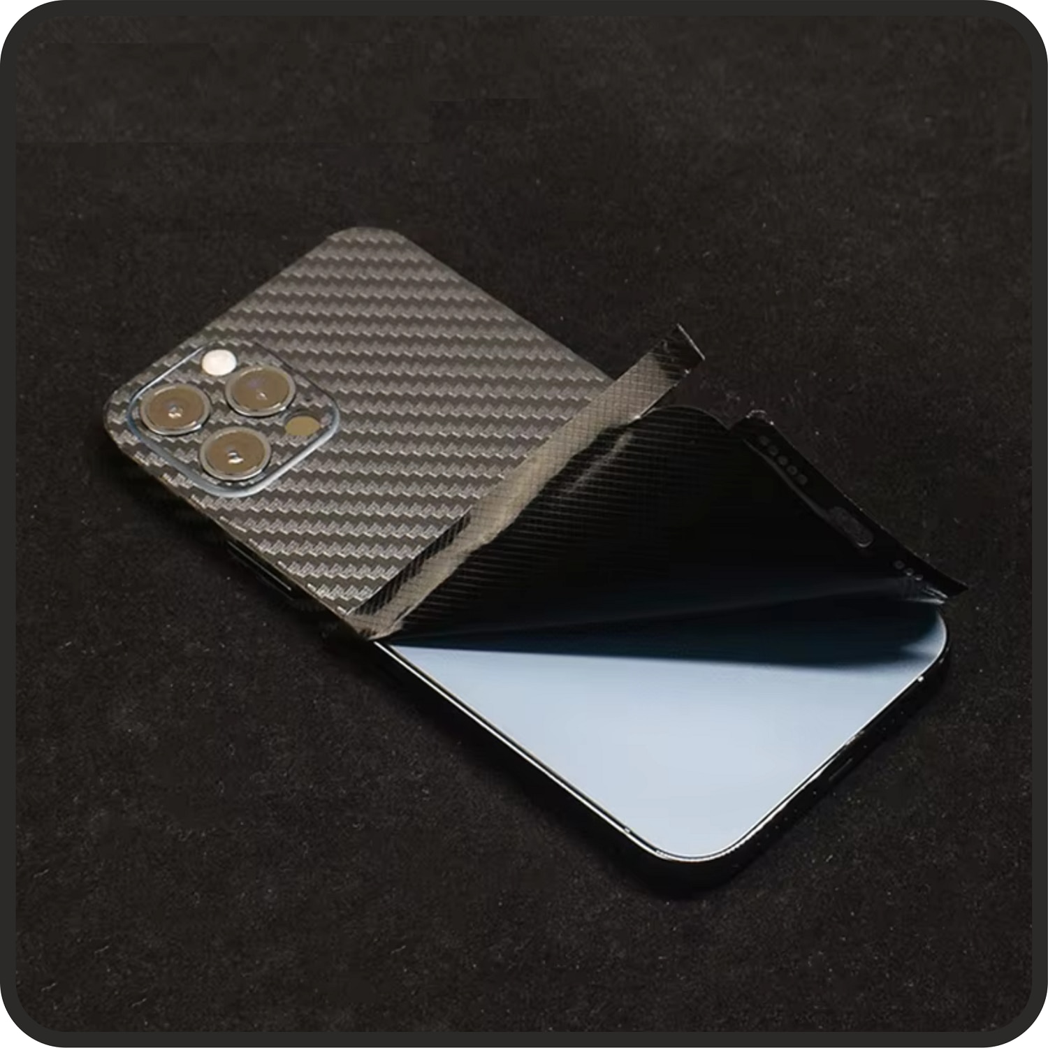 Folie iSkinz pentru Apple iPhone 17 Air - Negru Lucios Glossy, Simple Cut, Skin Adeziv Cover, Protectie pentru Carcasa Spate