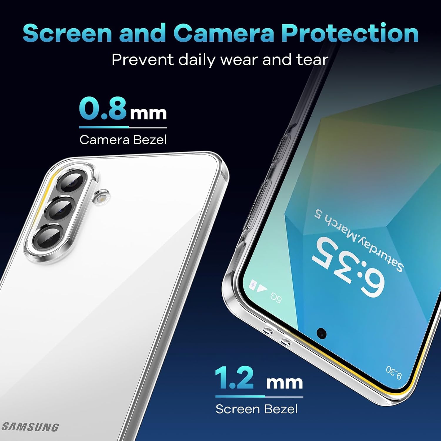 Husa pentru Samsung Galaxy A57 5G, Anti-Shock 1.5mm, cu protectie lentile, transparenta