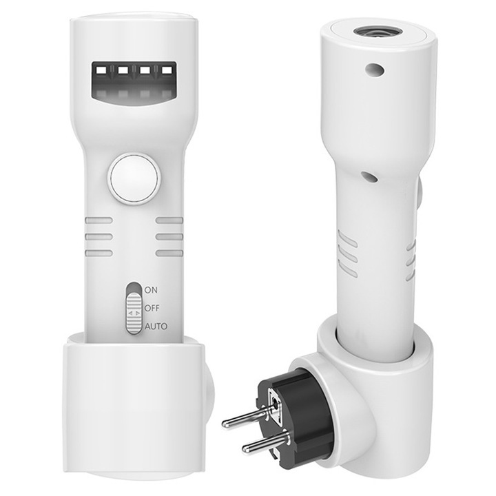 Lampa de Veghe Smart Guardian Angel, Lanterna Portabila de Urgenta, 3 in 1, Senzor de Miscare, Lumina Anti-Oboseala, Alb, 24cm