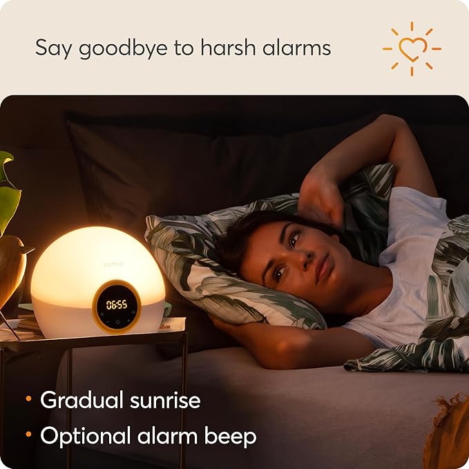 Ceas alarmă Lumie Bodyclock Rise 100, funcție răsărit și apus, alb