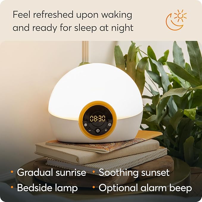 Ceas alarmă Lumie Bodyclock Rise 100, funcție răsărit și apus, alb
