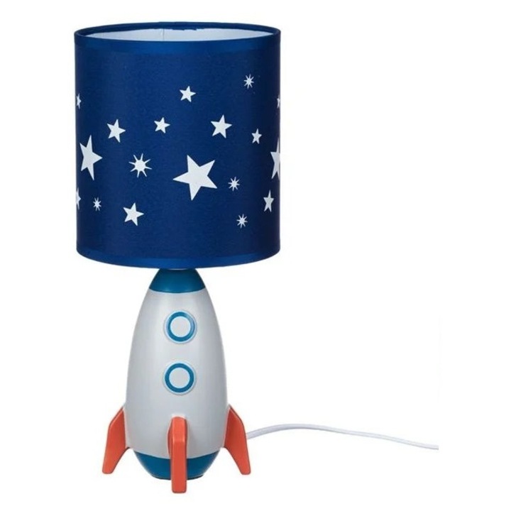 Veioză pentru copii, Welora, racheta 3D, albastru, 14x14x31cm