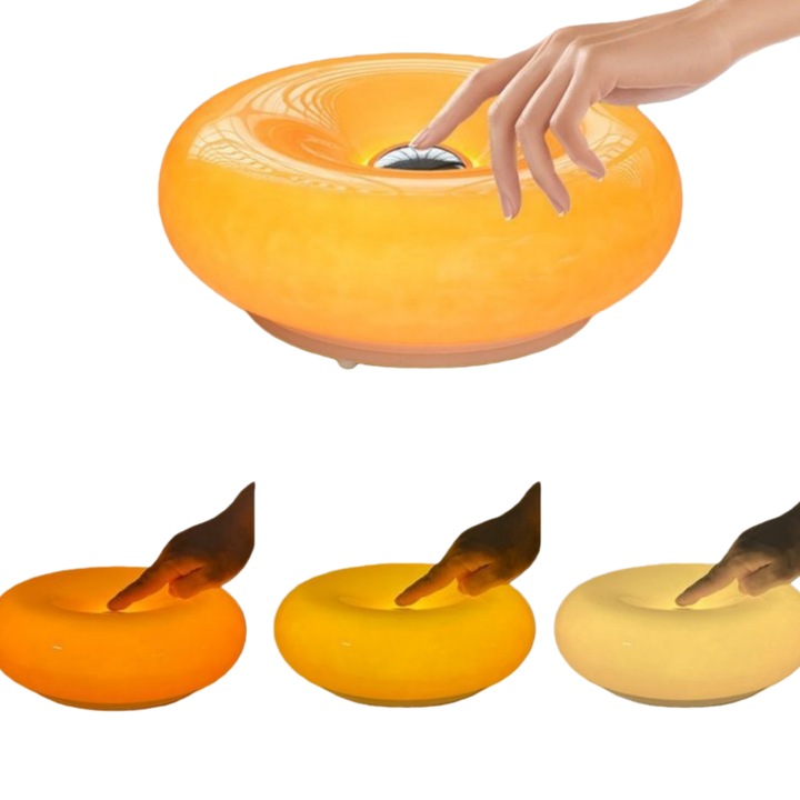 Lampa de perete UWOT, gogoasa, sticla, portocalie, 30x12cm, 12W, trei culori de lumina