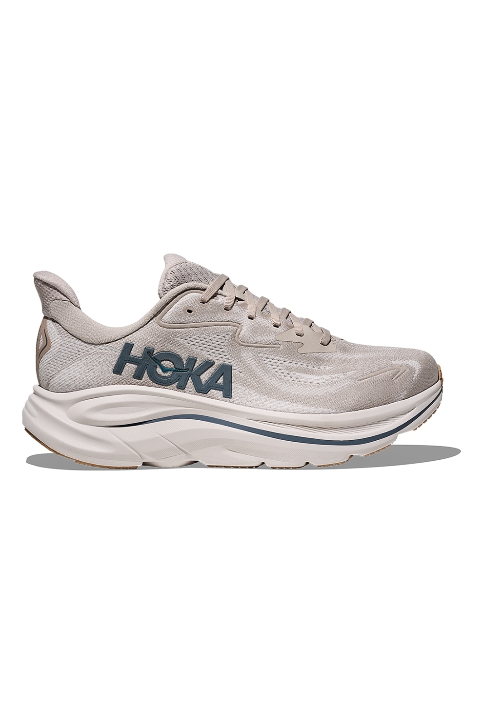 Hoka, Pantofi Clifton 10 cu logo pentru alergare, Bej, 10