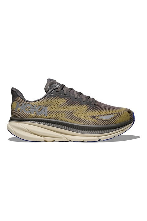 Hoka, Pantofi impermeabili cu aspect tricotat pentru alergare Clifton 9 GTX, Kaki