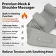 Aparat Profesional de Masaj Electric, Bedee, Functie Caldura, Intensitate Reglabila, Design Ergonomic, Miscari 3D, Portabil, Relaxare Musculara, Amelioreaza Durerea, pentru Spate, Gat, Umeri, Corp, Cervical, Lombar, Picioare, Gri