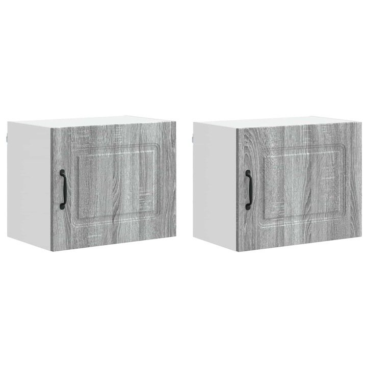 Dulap de bucatarie Kalmar vidaXL, 2 pcs Gri Sonoma 50 x 31 x 40 cm
