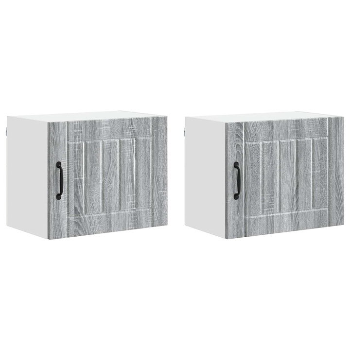 Dulap de bucatarie vidaXL, 2 pcs Gri Sonoma 50 x 31 x 40 cm