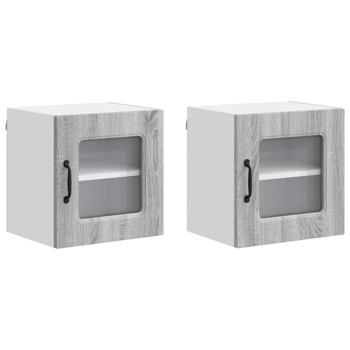 Dulap de bucatarie Kalmar vidaXL, 2 pcs Gri Sonoma 40 x 31 x 40 cm