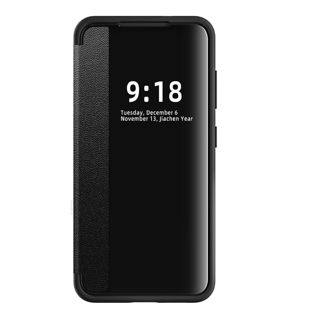 Husa protectie 360, Smart view Book, PU+Policarbonat, pentru Motorola Edge 40 Neo, acoperire completa, Negru/Fumuriu