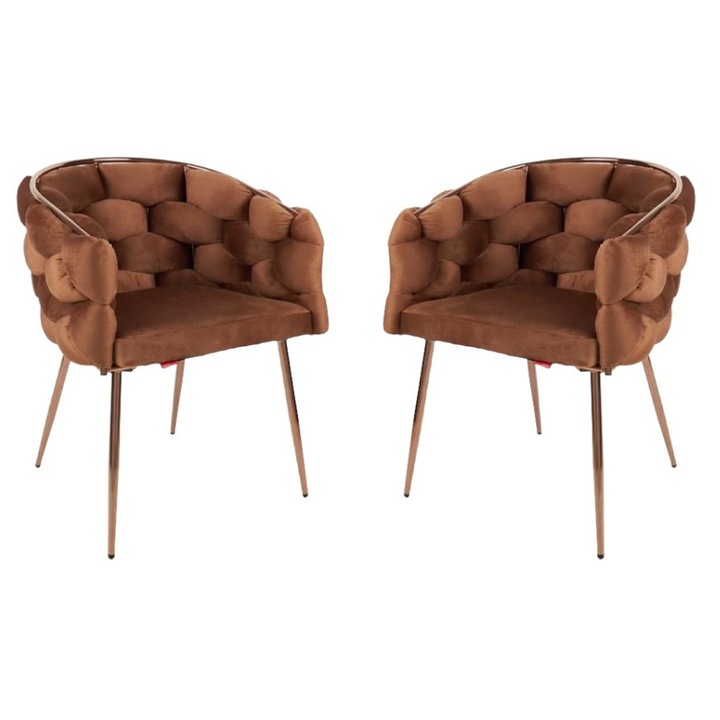 Set 2 scaune Living Tapitate KJC17 Maro