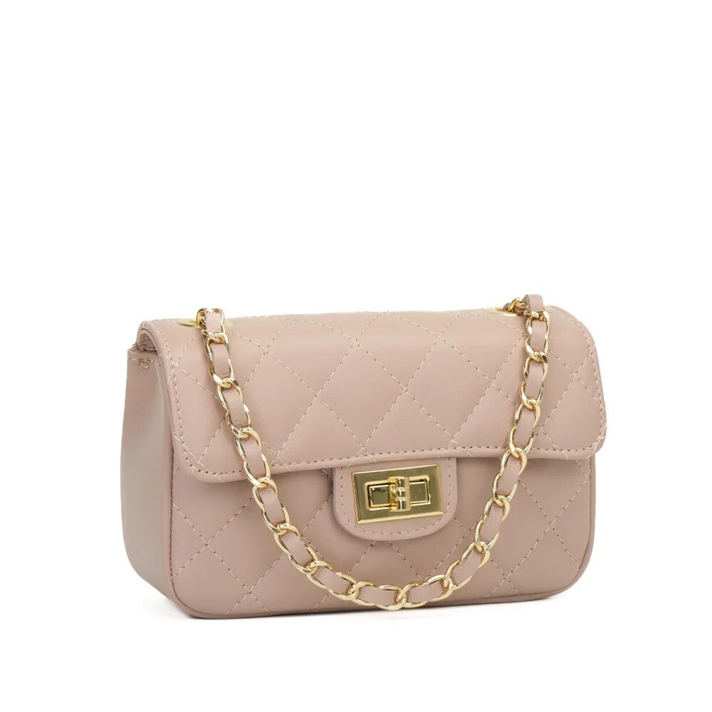 Poseta Piele Baby Ruby - Roz Pudra, Geanta Casual din Piele Naturala ...