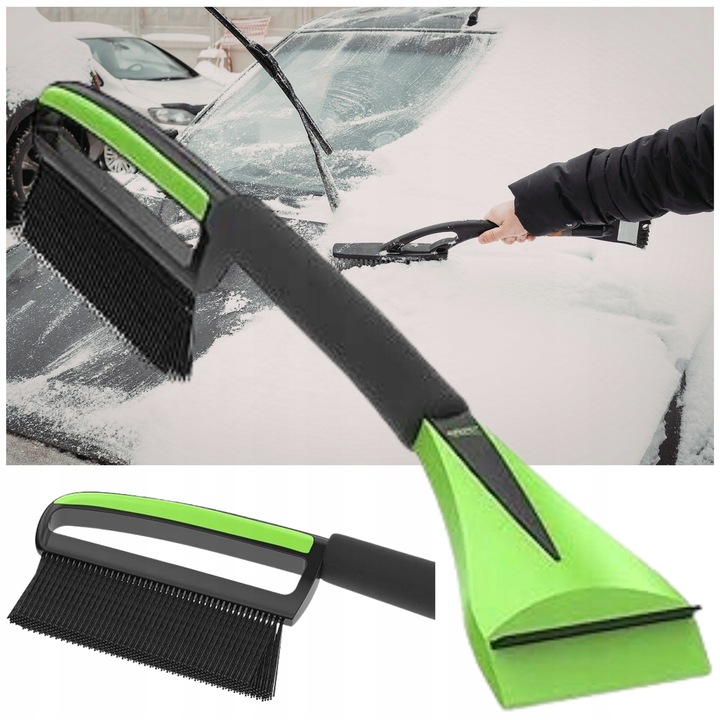 Racleta de zapada si gheata 2 in 1 cu manere antiderapante, 50cm, negru-verde
