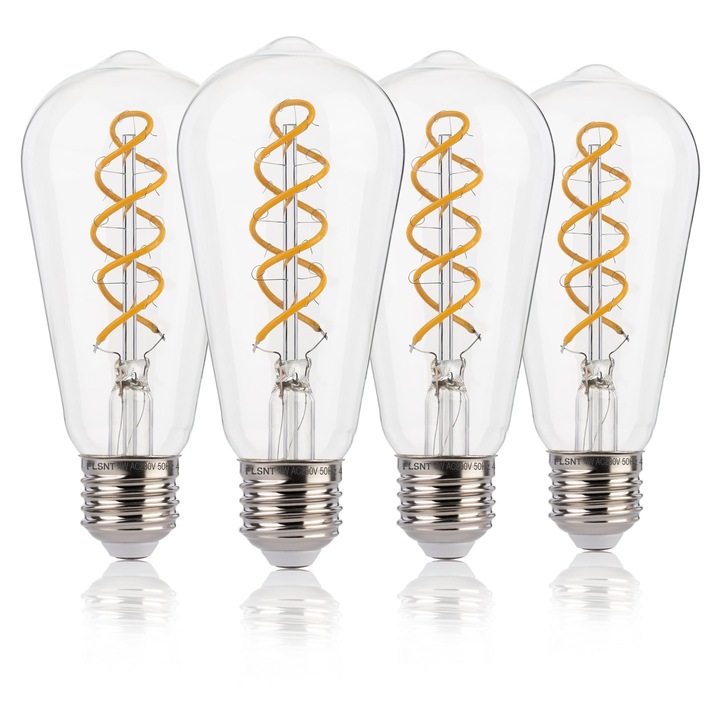 Bec LED FLSNT ST58 Vintage spiral, 4W, 2200K, 6x12cm