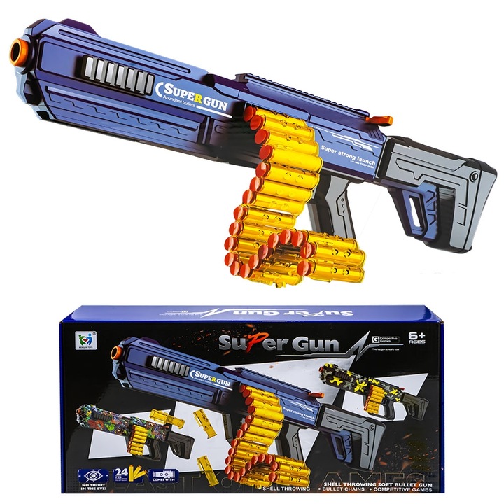 Pusca cu 24 gloante cu ventuza, 62x7x18 cm