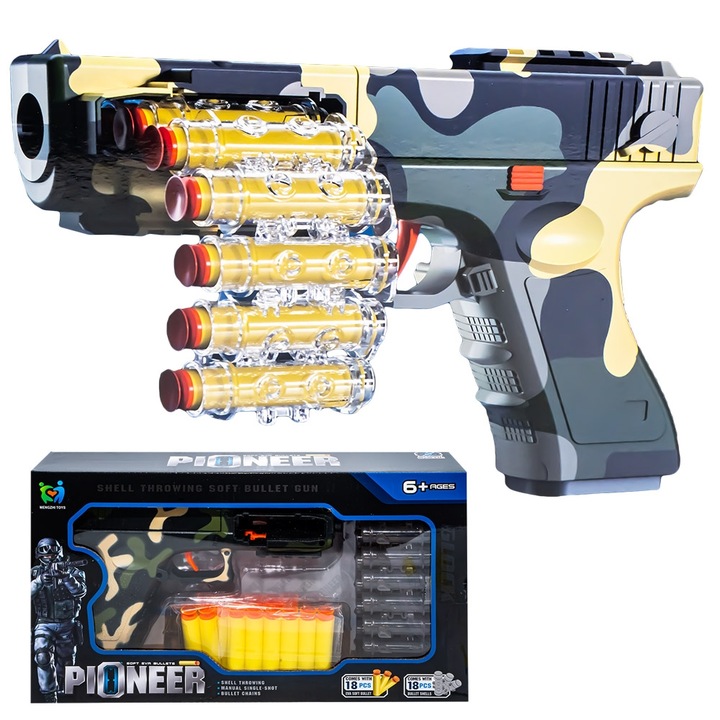 Pistol cu gloante din burete, 20 cm