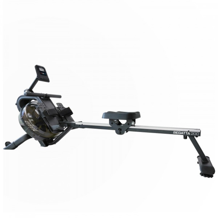 Aparat de vaslit Kettler Regatta 200, Senzatie naturala de vaslit, rezistenta apa, rezervor de apa inclinat, Ergonomic, Compact, Pliabil, Utilizator 130kg, consola cu repetari de vaslit, distanta, timp, calorii, puls, Asamblare Rapida in 5 pasi