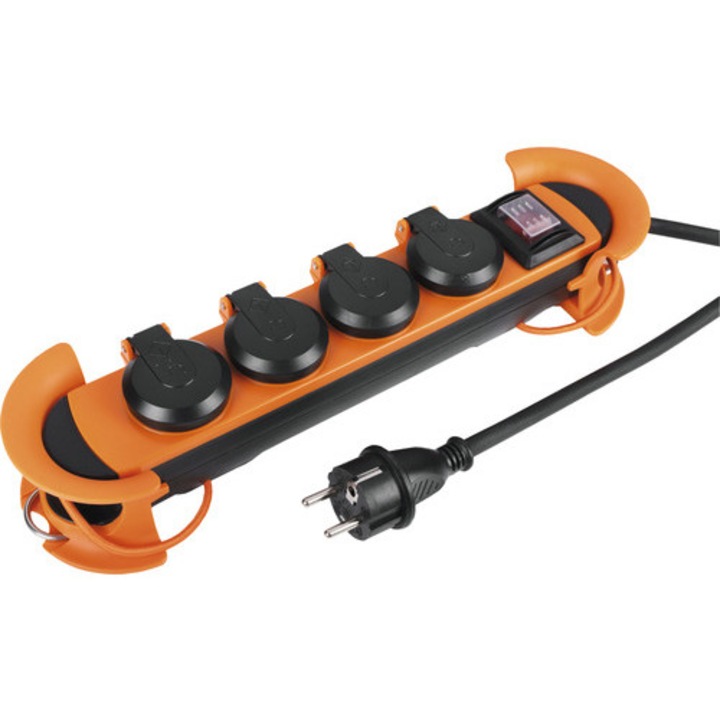 Prelungitor electric profesional 4 prize 5m 3500W, cu intrerupator