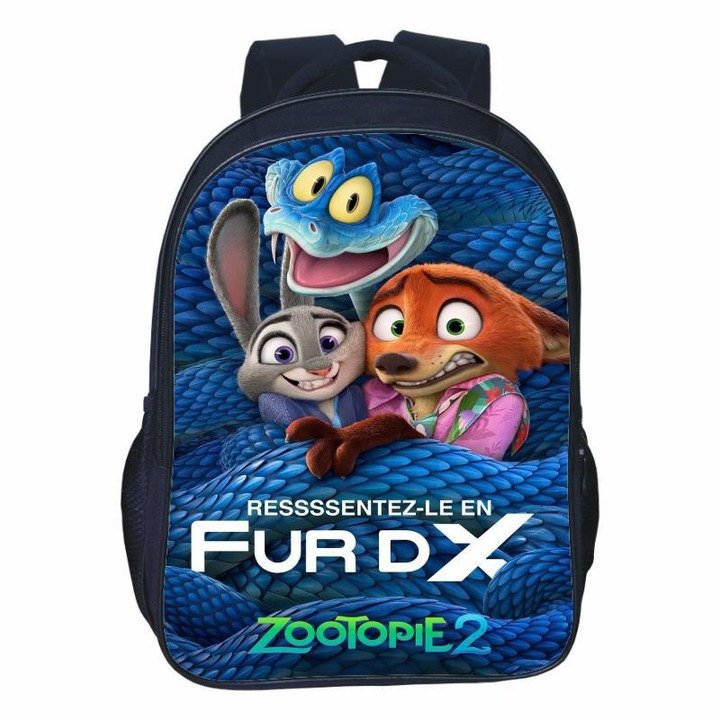 Zootropolis gyerek hátizsák, 16 hüvelykes, hivatalos design, nagy kapacitású, 40x29x15cm, iskolába, fiúknak és lányoknak