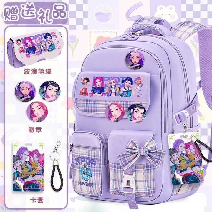 Kisméretű lány hátizsák, vízálló poliészter anyag, ergonomikus kialakítás, lila