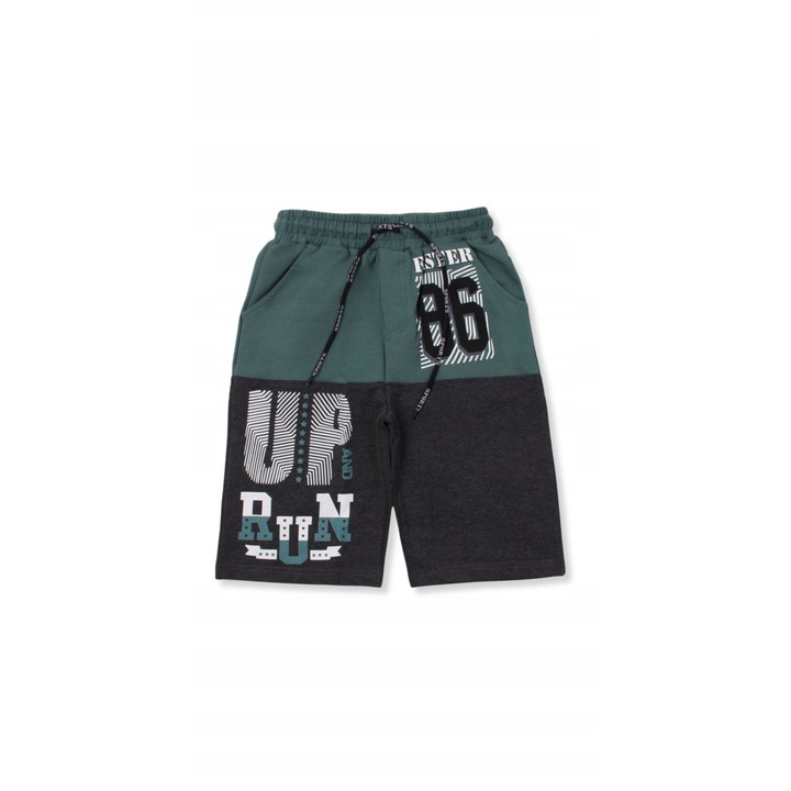 MODKIDS rövidnadrág, gumis derék, khaki pamut, Fekete