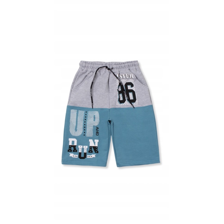 Gyerek rövidnadrág, MODKIDS, pamut, gumis derék, szürke, Kék