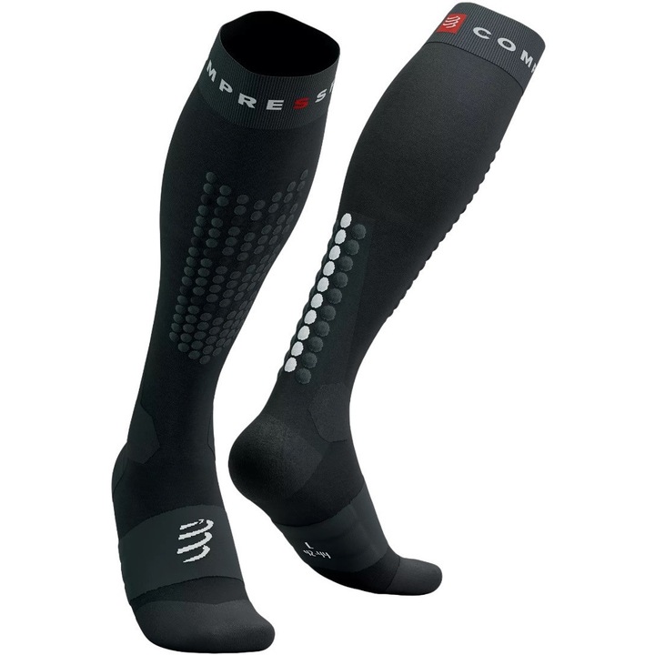Sosete compresie schi Compressport Alpine Ski Full FW 2023-Negru/Gri-T4