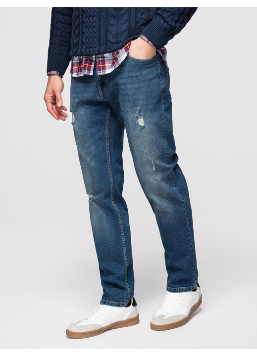 Дънки REGULAR FIT с ефект на износване OMBRE OM-PADP-0254, Тъмносин