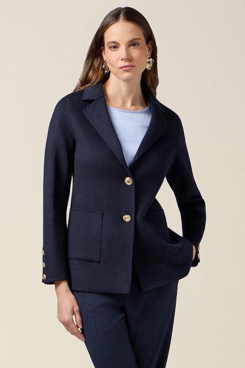 Oltre, Sacou regular fit cu revere decupate, Albastru ultramarin, 38