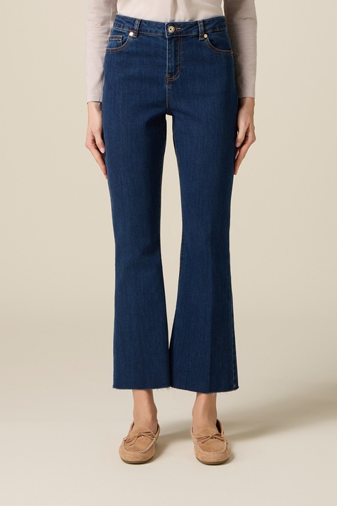 Oltre, Blugi crop cu croiala bootcut, Bleumarin